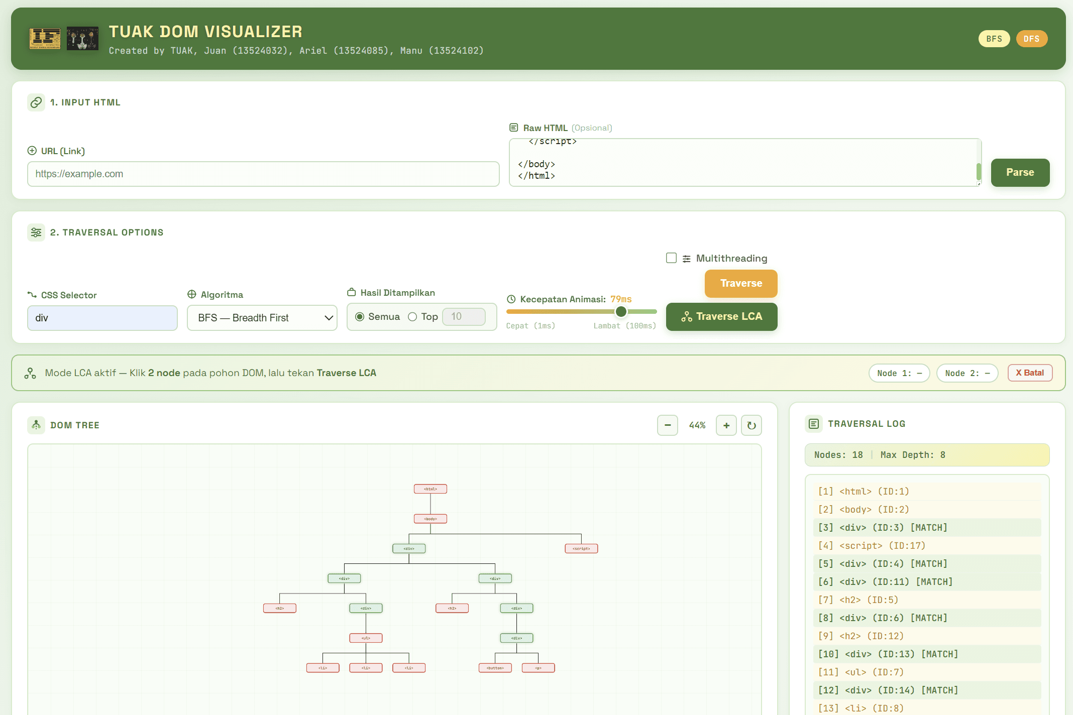 DOM Tree Traversal & Visualization Platform